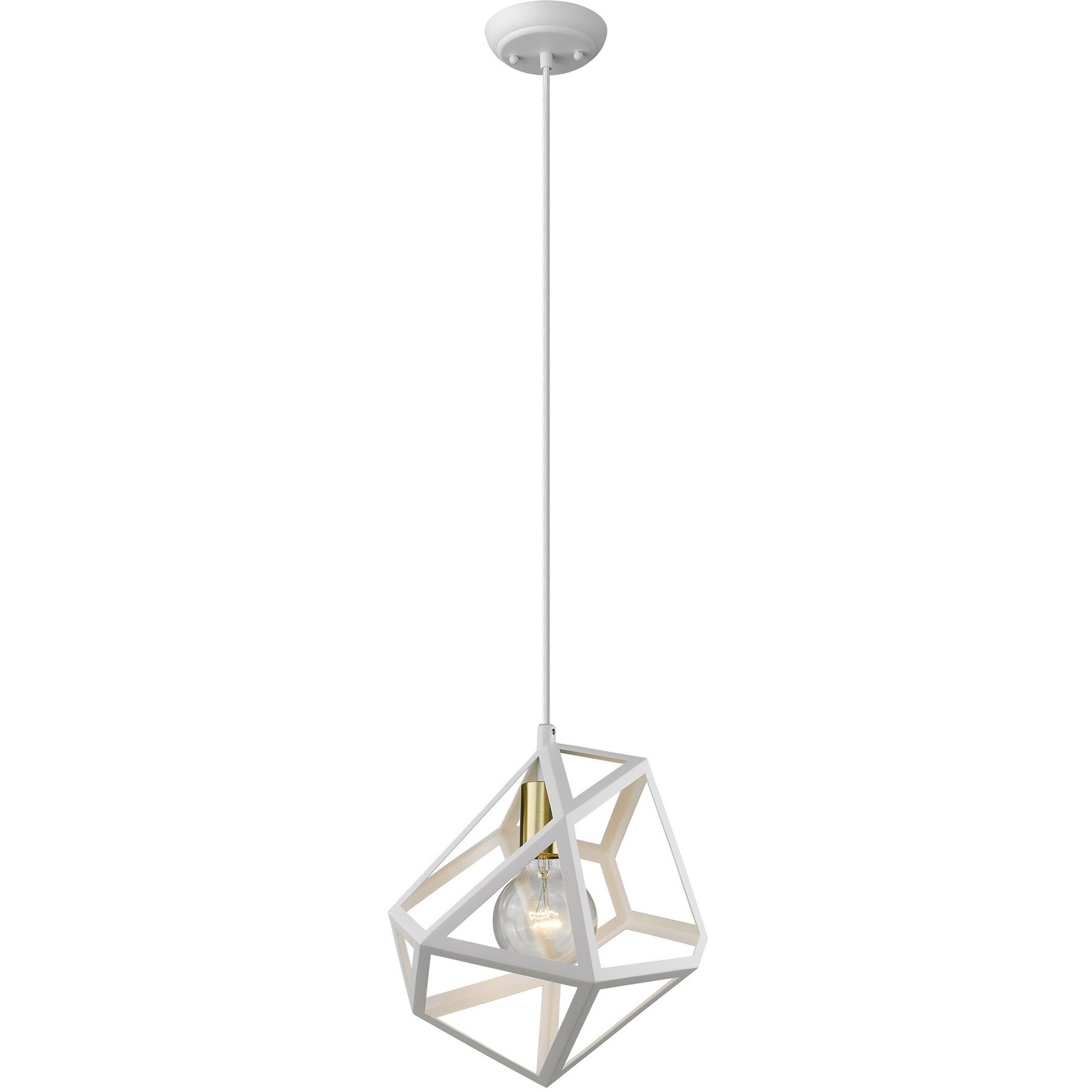 Hedron 1-Light White Pendant