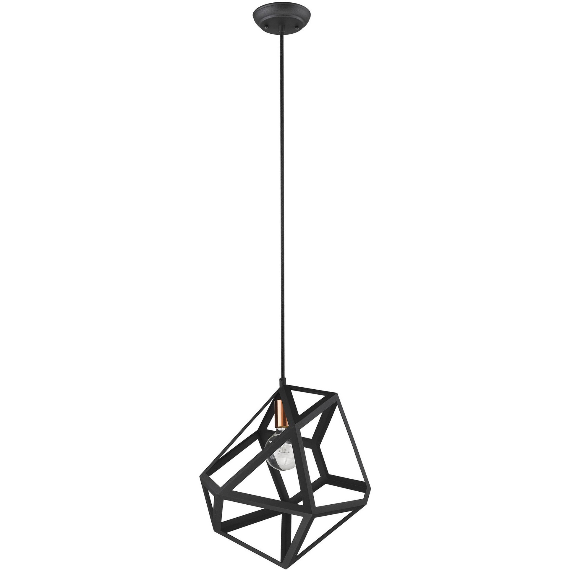 Hedron 1-Light Matte Black Pendant