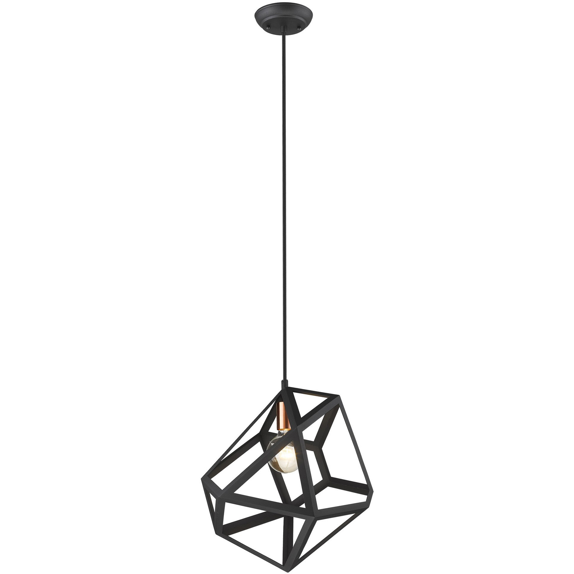 Hedron 1-Light Matte Black Pendant