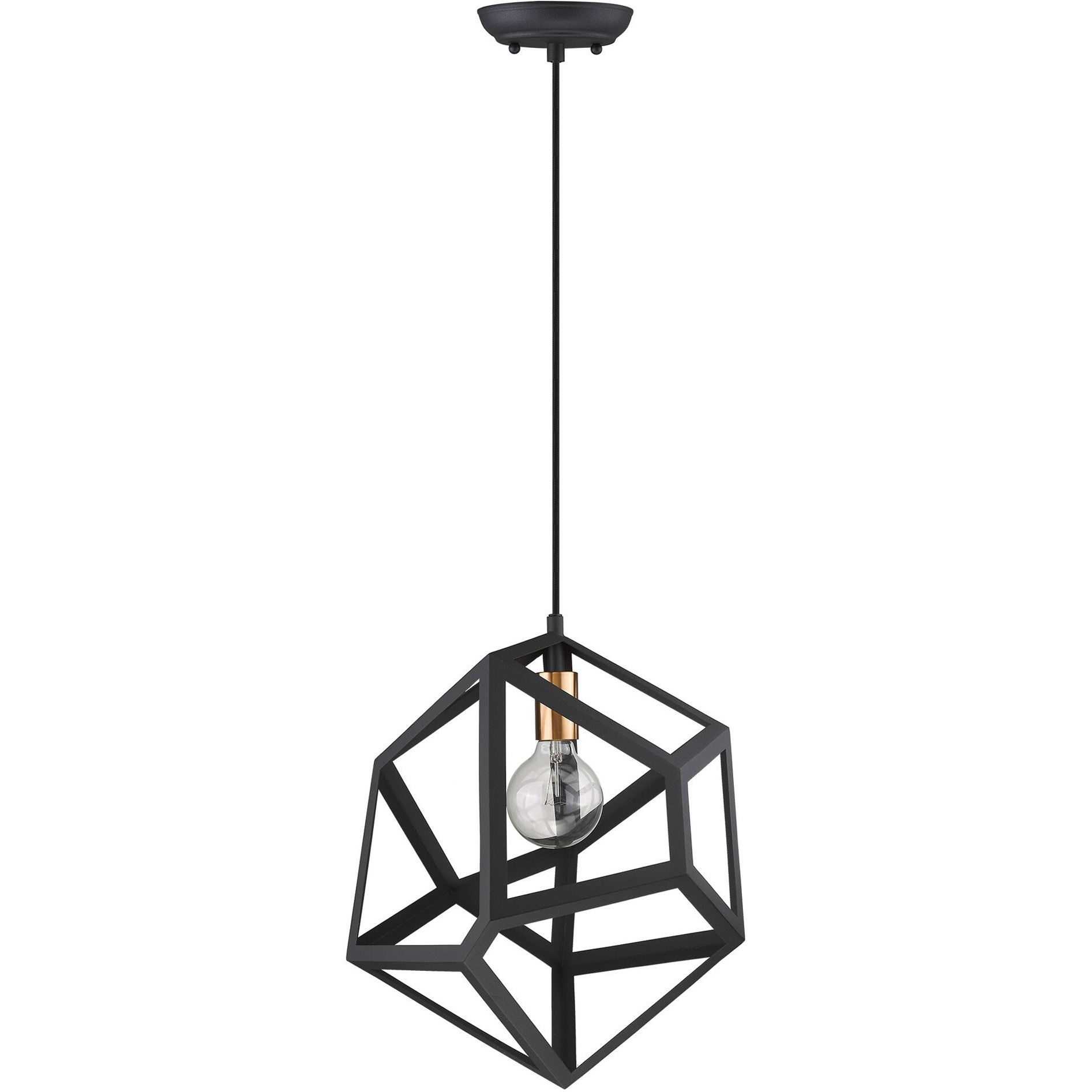 Hedron 1-Light Matte Black Pendant