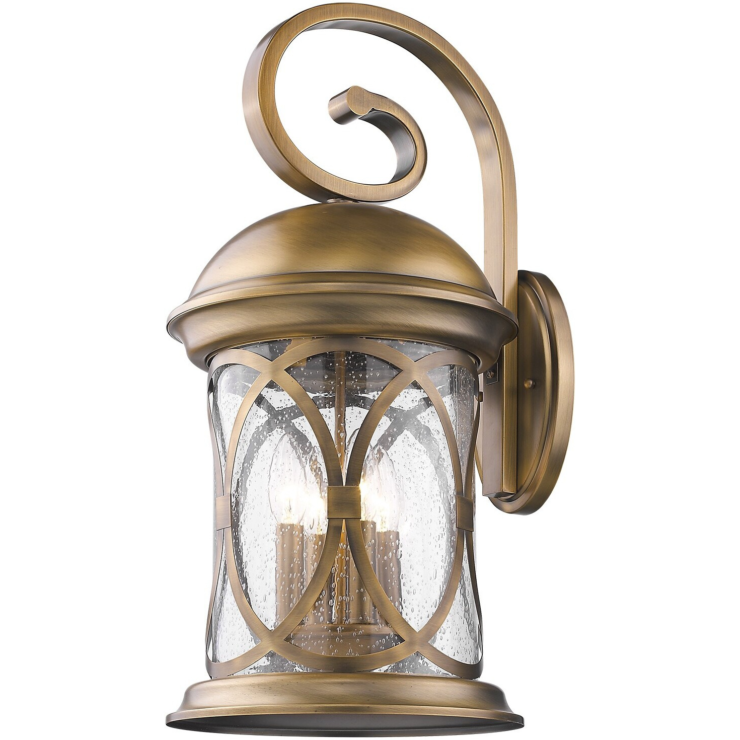 Lincoln 4-Light Antique Brass Wall Light