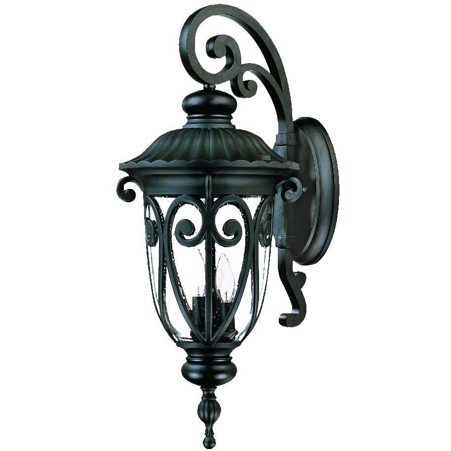 Naples 3-Light Matte Black Wall Light