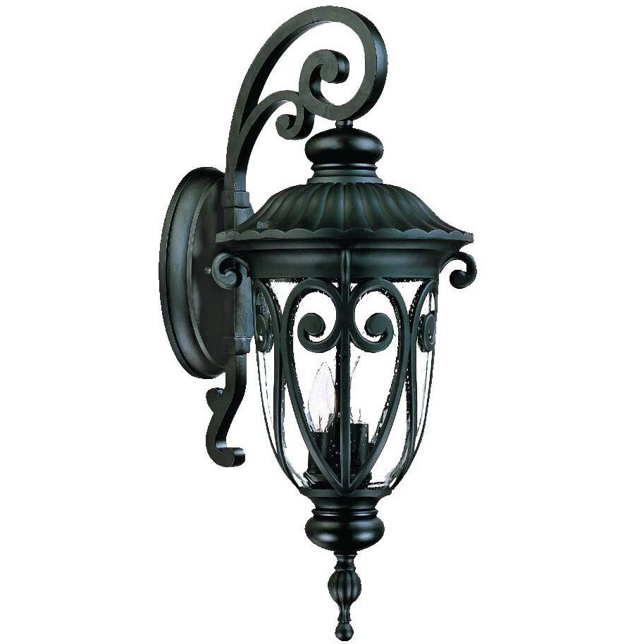 Naples 3-Light Matte Black Wall Light