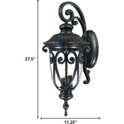 Naples 3-Light Marbelized Mahogany Wall Light