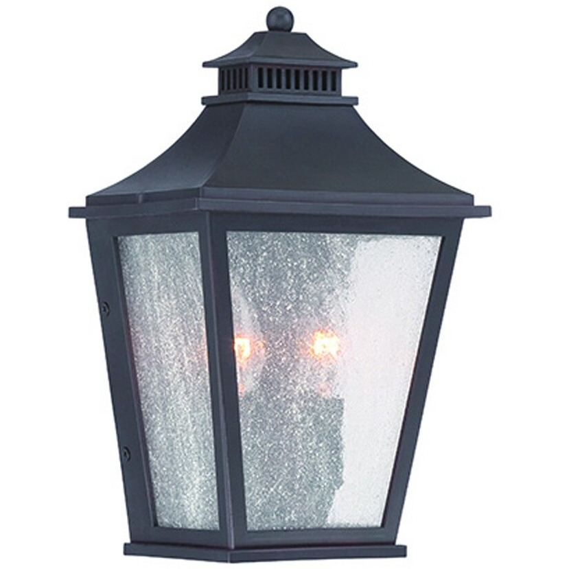 Matte Black Two Light Pocket Lantern Wall Light