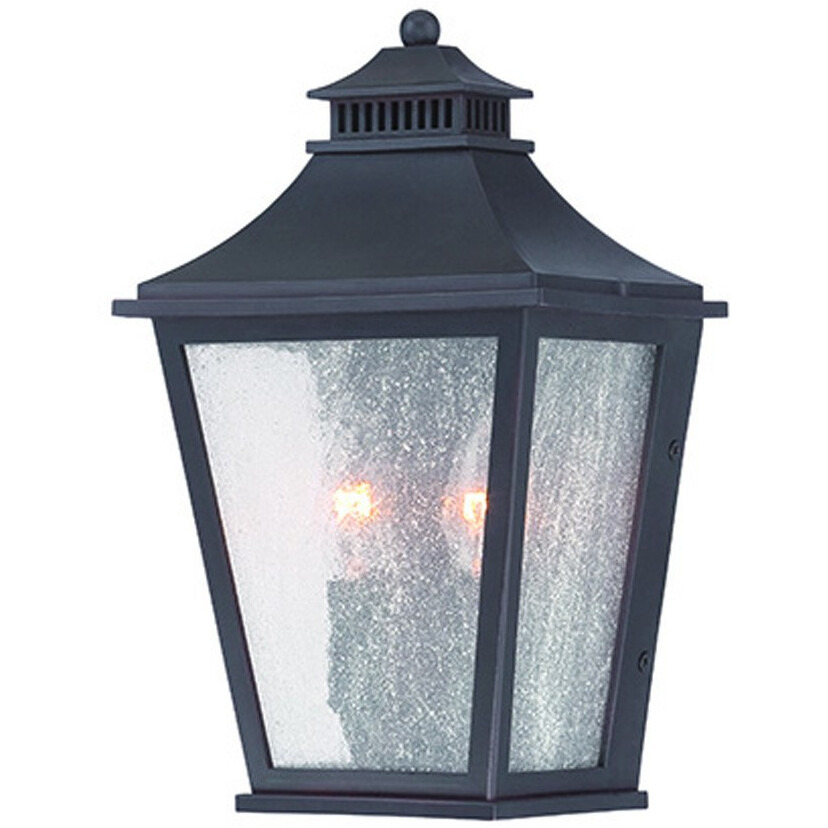 Matte Black Two Light Pocket Lantern Wall Light