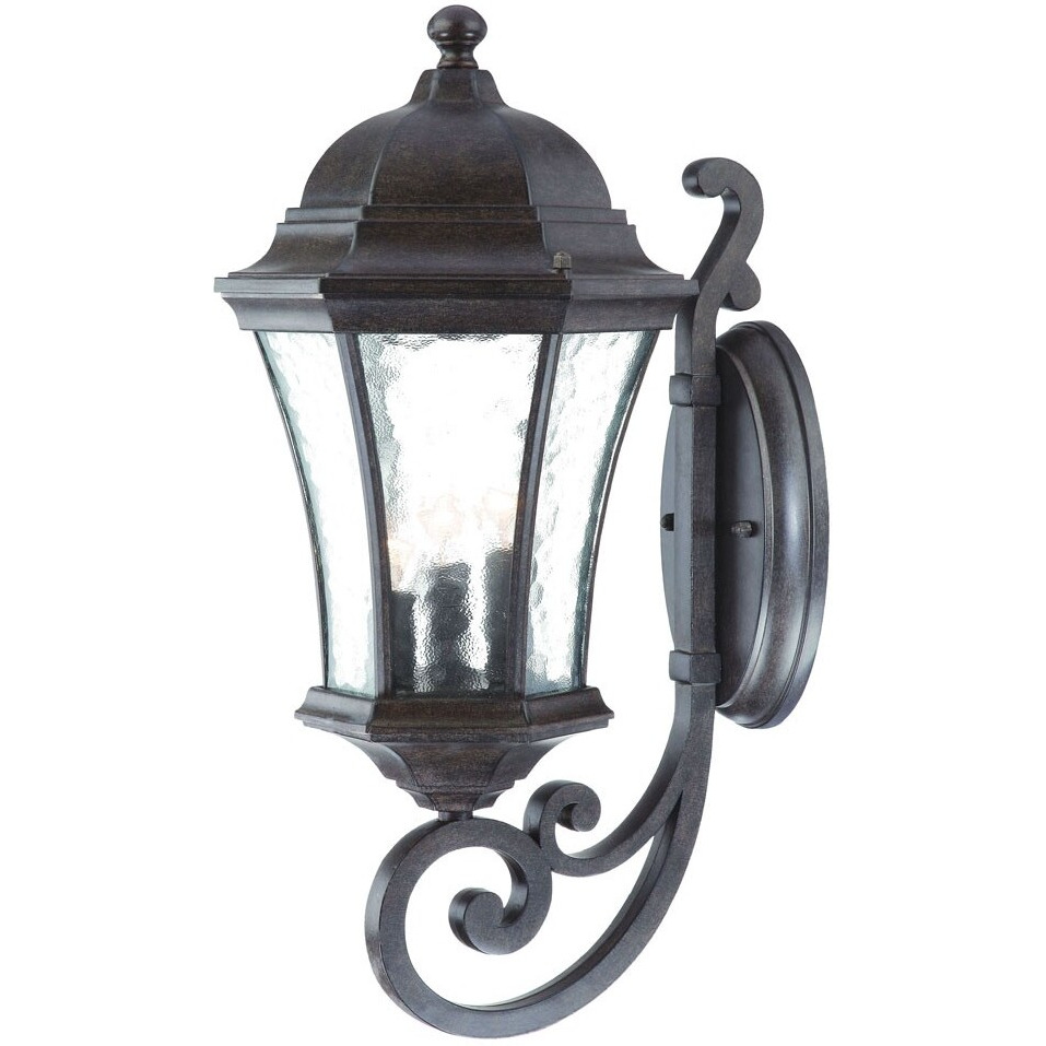 Xl Antique Black Tapered Lantern Wall Light