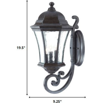 Xl Antique Black Tapered Lantern Wall Light