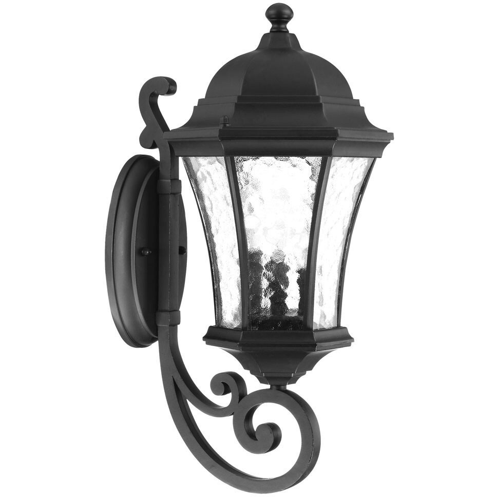 Xl Matte Black Tapered Lantern Wall Light