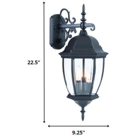 Matte Black Hanging Ornamental Lantern Wall Light