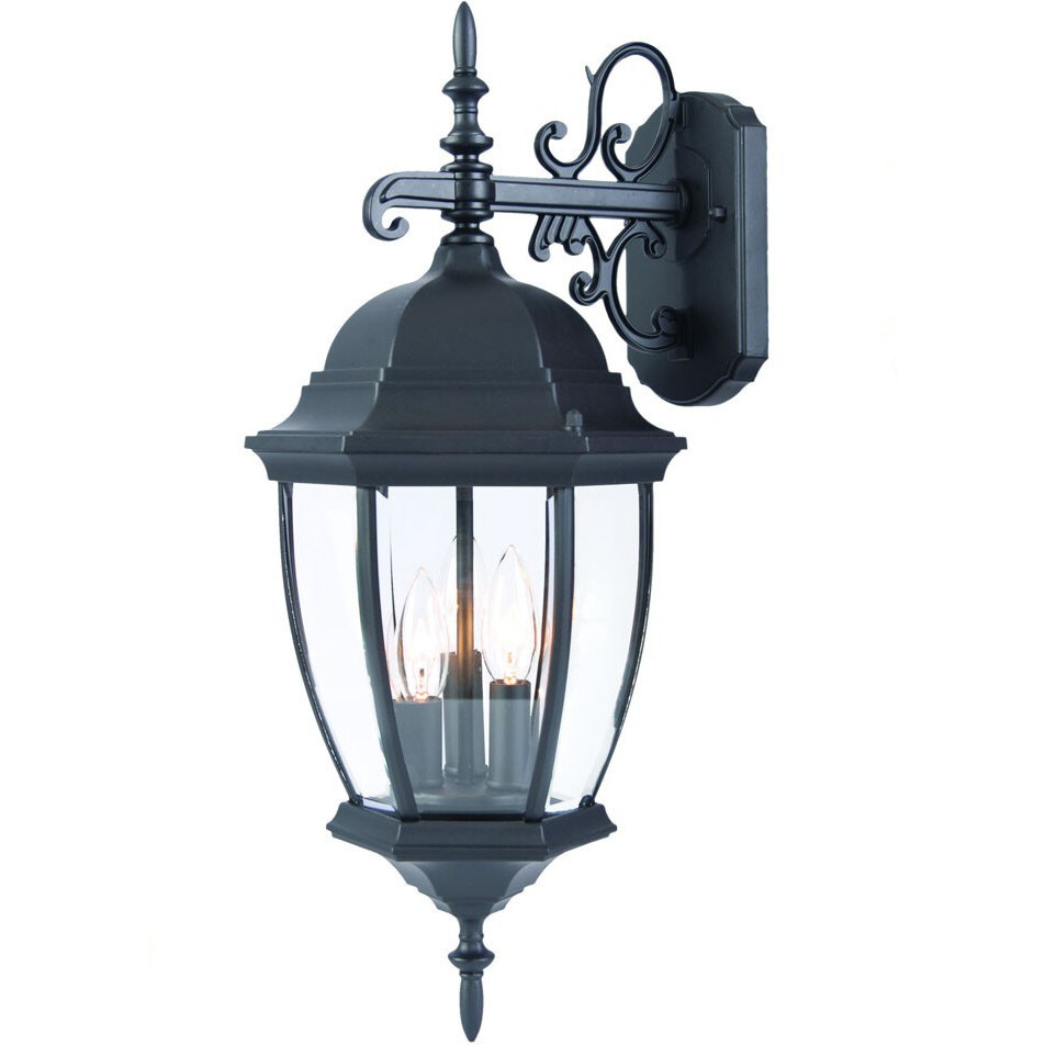 Matte Black Hanging Ornamental Lantern Wall Light