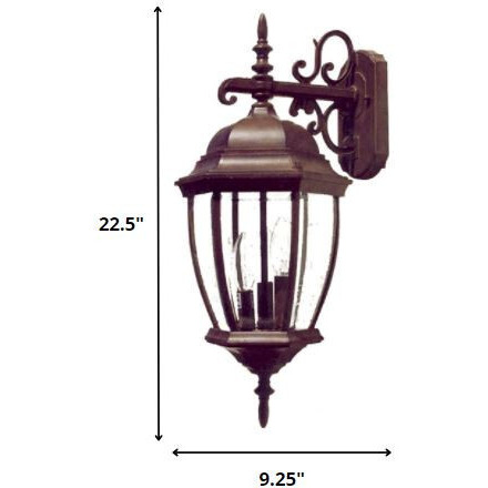 Dark Brown Hanging Ornamental Lantern Wall Light