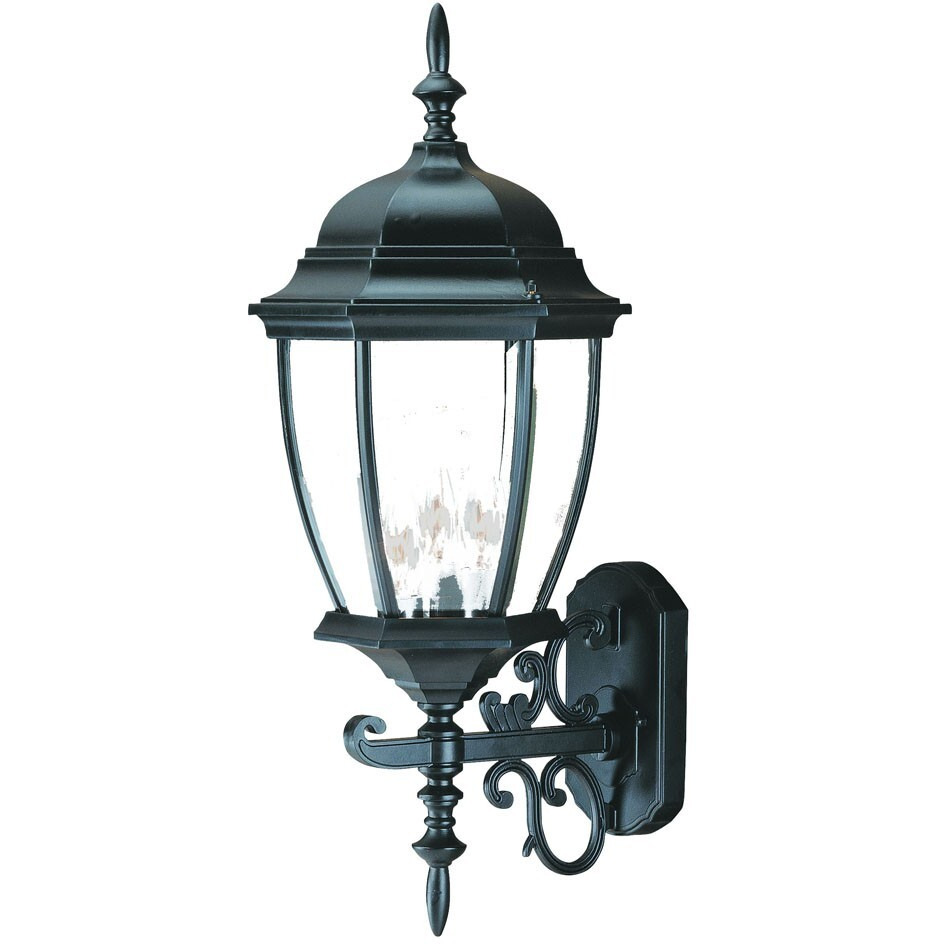 Matte Black Ornamental Lantern Wall Light