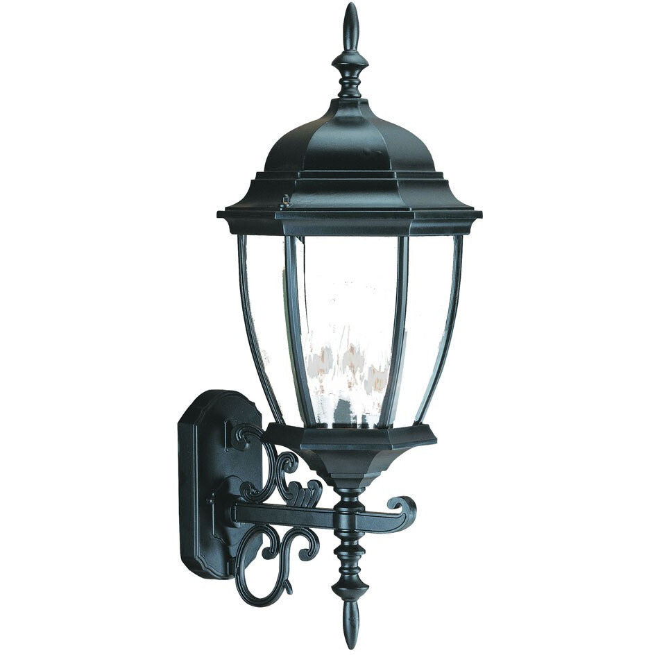 Matte Black Ornamental Lantern Wall Light