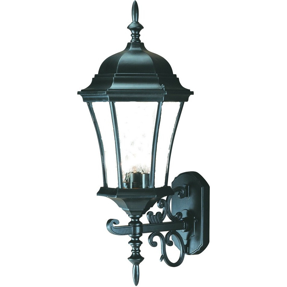 Matte Black Ornamental Carousel Lantern Wall Light