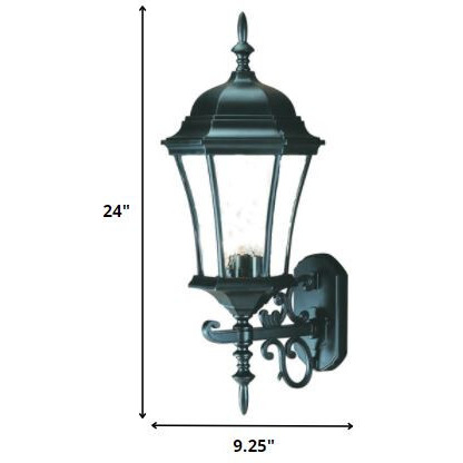 Matte Black Ornamental Carousel Lantern Wall Light