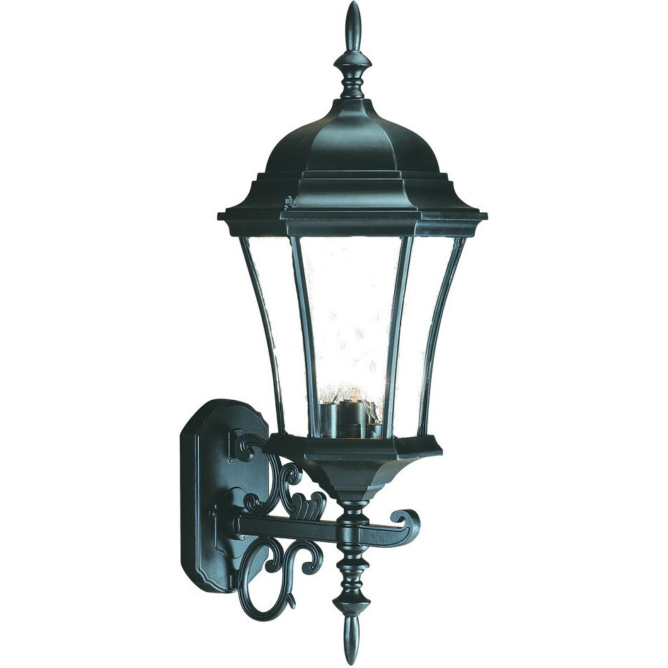 Matte Black Ornamental Carousel Lantern Wall Light