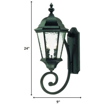 Two Light Matte Black Carousel Lantern Wall Light