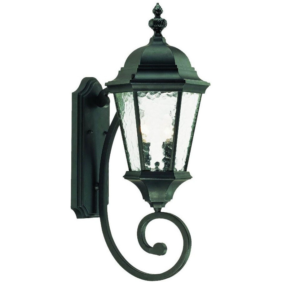 Two Light Matte Black Carousel Lantern Wall Light