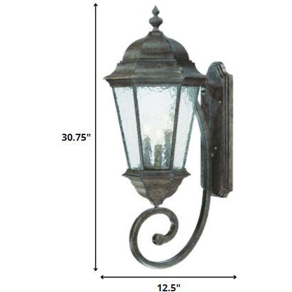 Telfair 3-Light Black Coral Wall Light