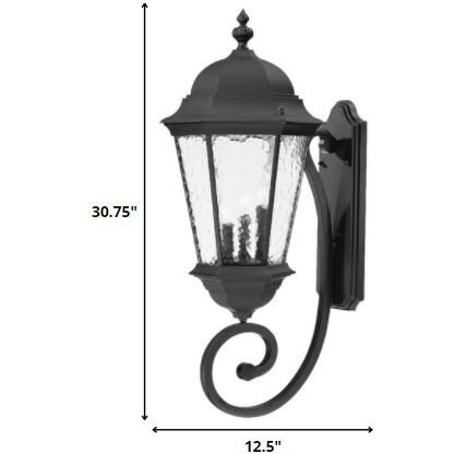 Telfair 3-Light Matte Black Wall Light