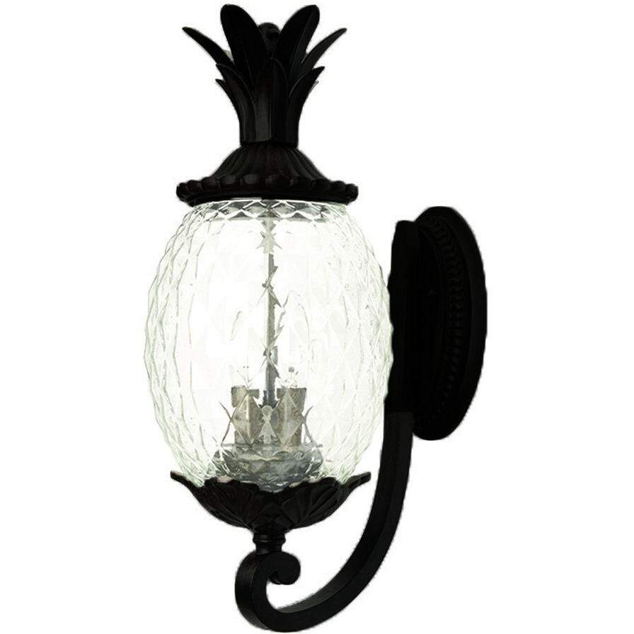 Matte Black Pineapple Wall Light