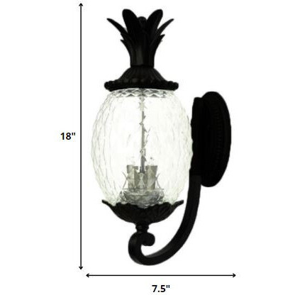 Matte Black Pineapple Wall Light