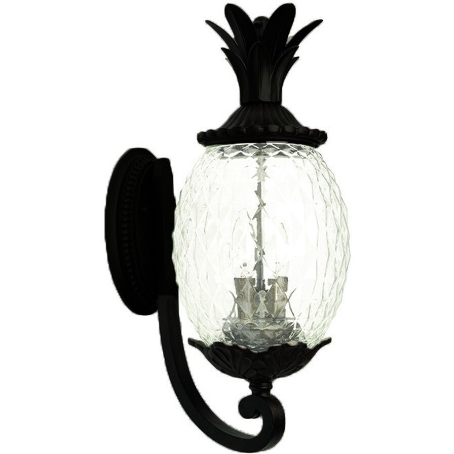 Matte Black Pineapple Wall Light
