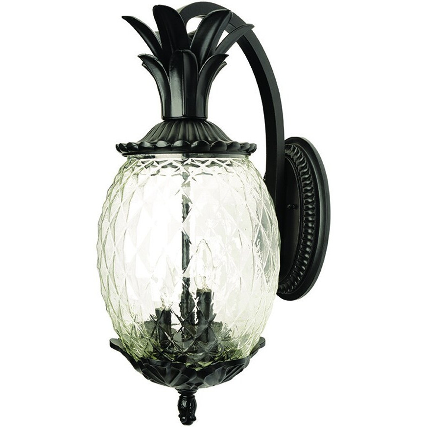 Matte Black Hanging Pineapple Wall Light