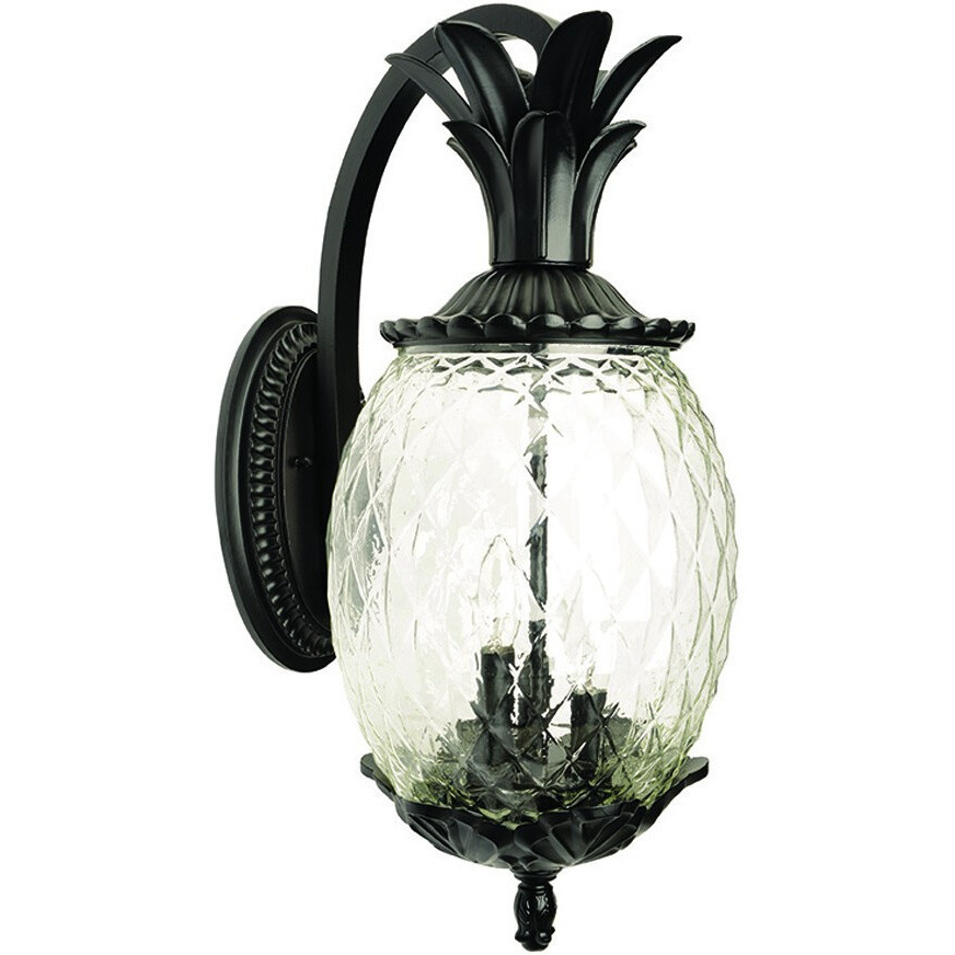Matte Black Hanging Pineapple Wall Light