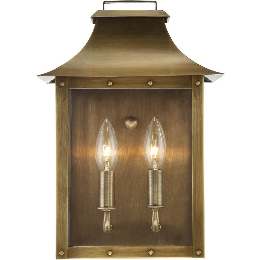 Manchester 2-Light Aged Brass Pocket Wall Light