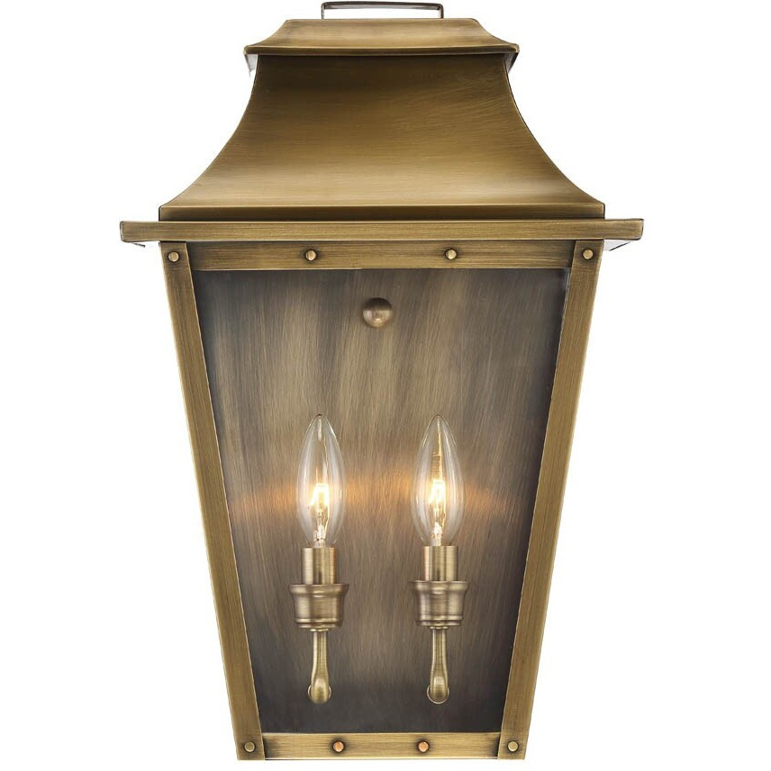 Coventry 2-Light Aged Brass Pocket Wall Light