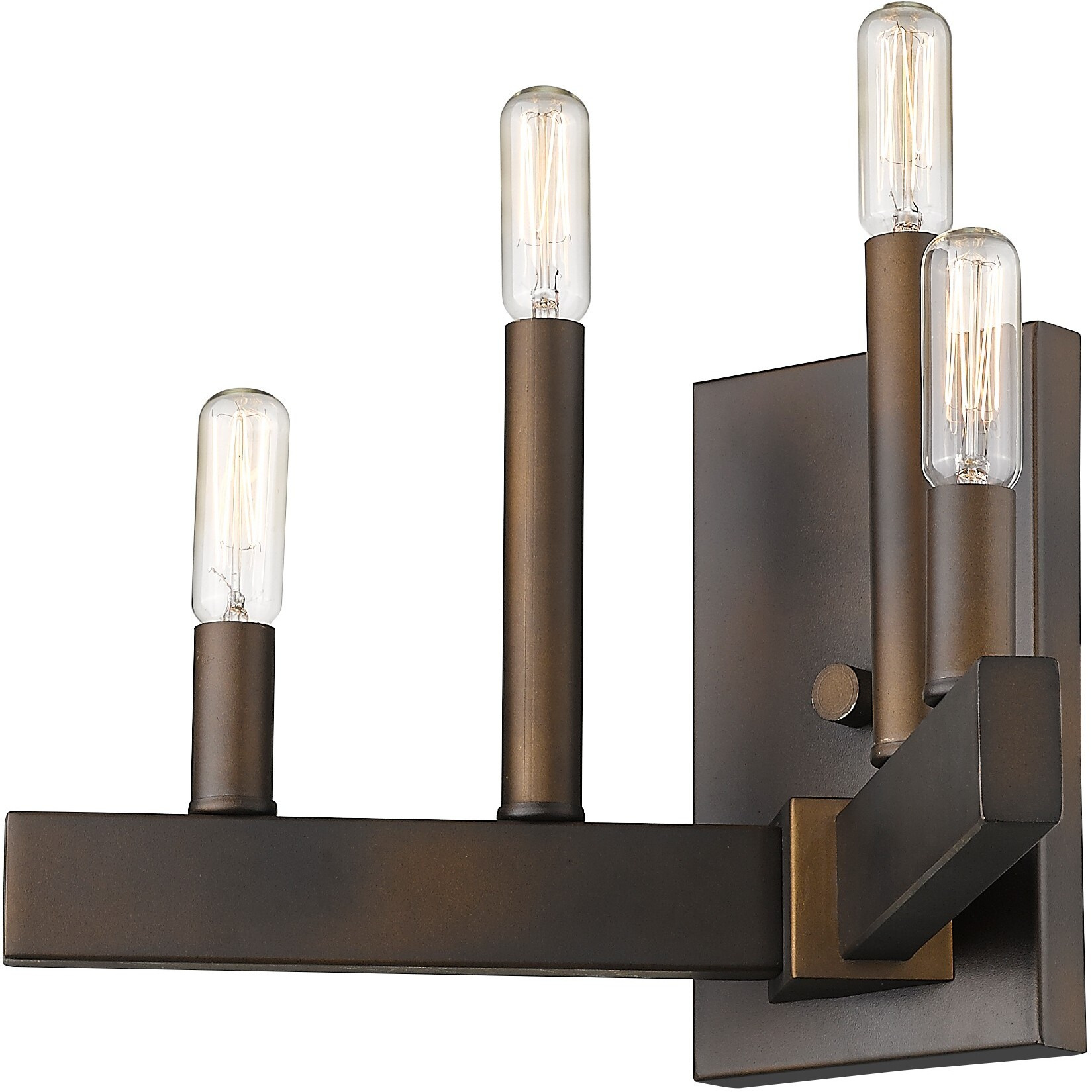 Four Light Bronze Metal Vintage Wall Sconce