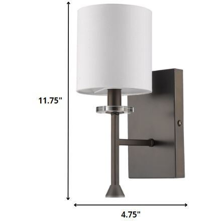 Minimalist Bronze Wall Sconce With Fabric Shade