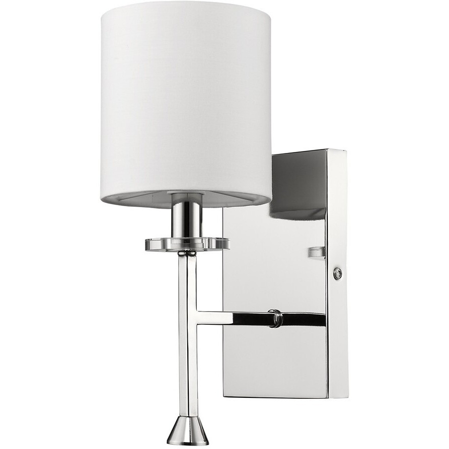 Minimalist Silver Wall Sconce With Fabric Shade
