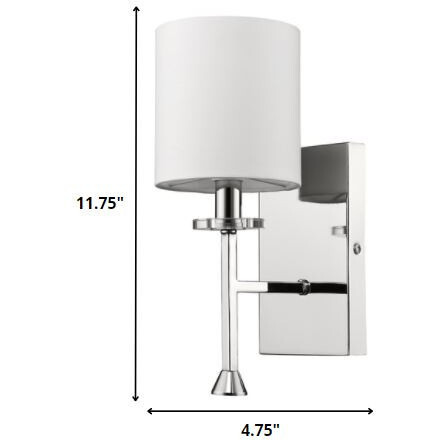 Minimalist Silver Wall Sconce With Fabric Shade