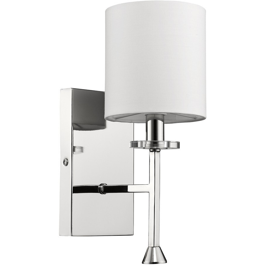Minimalist Silver Wall Sconce With Fabric Shade