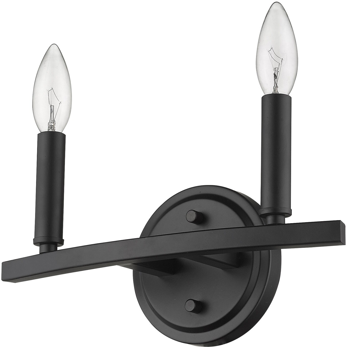Two Light Matte Black Wall Sconce