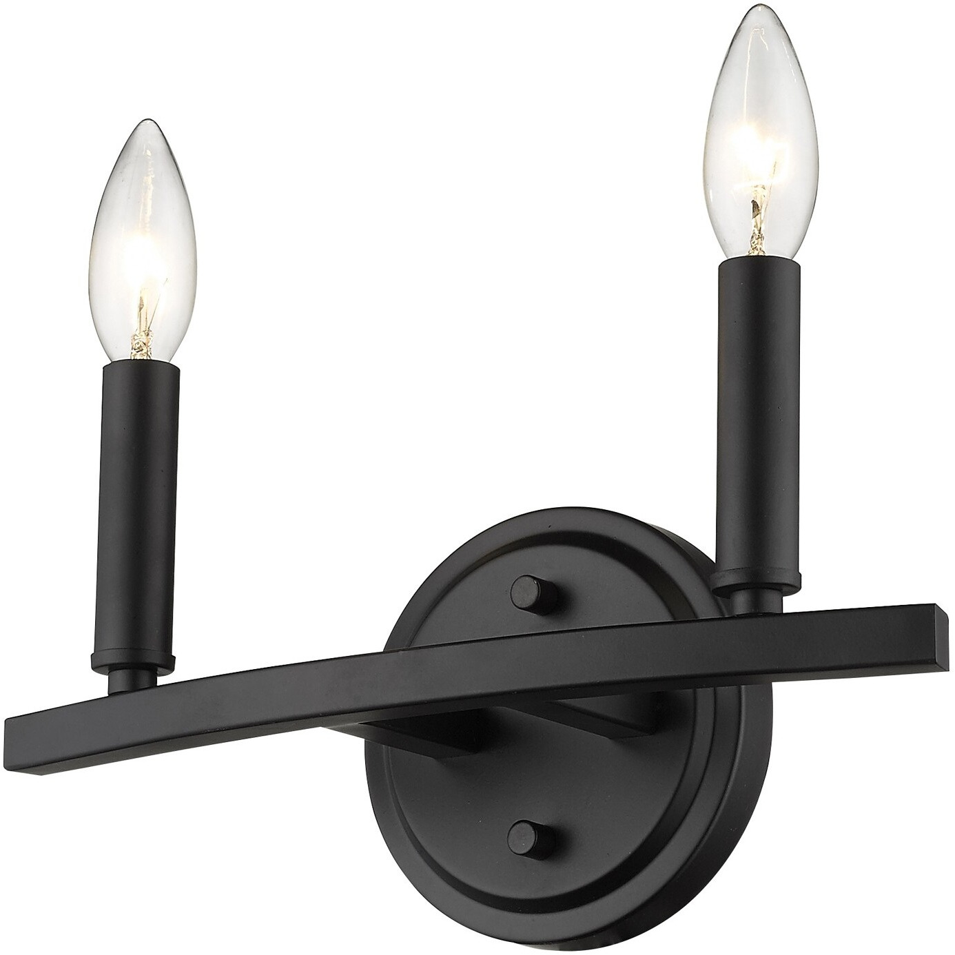 Two Light Matte Black Wall Sconce
