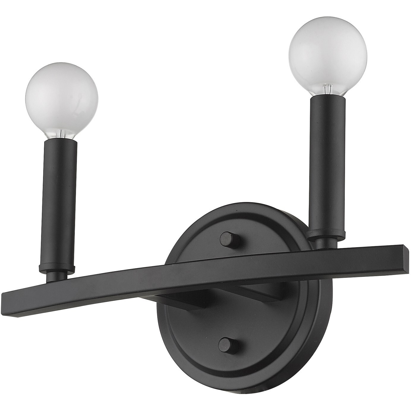Two Light Matte Black Wall Sconce
