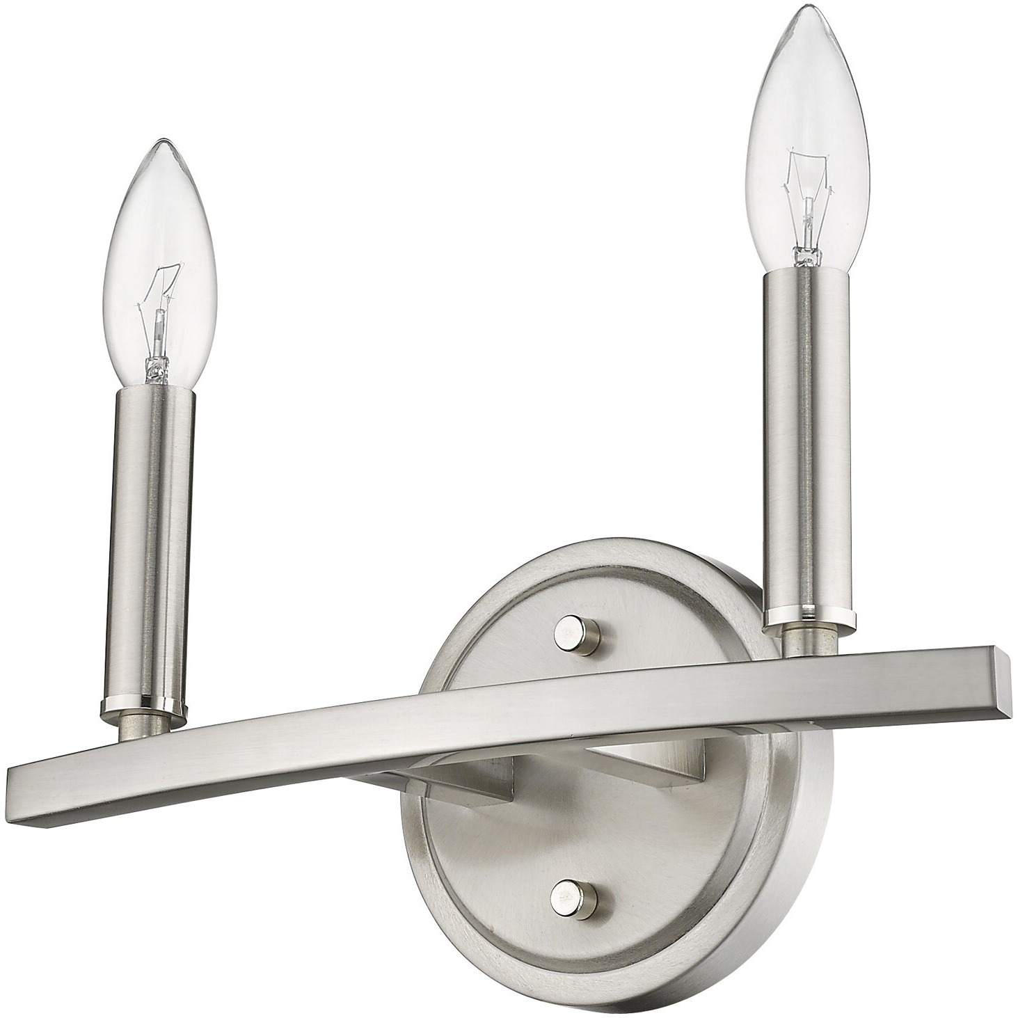 Two Light Silver Wall Sconce