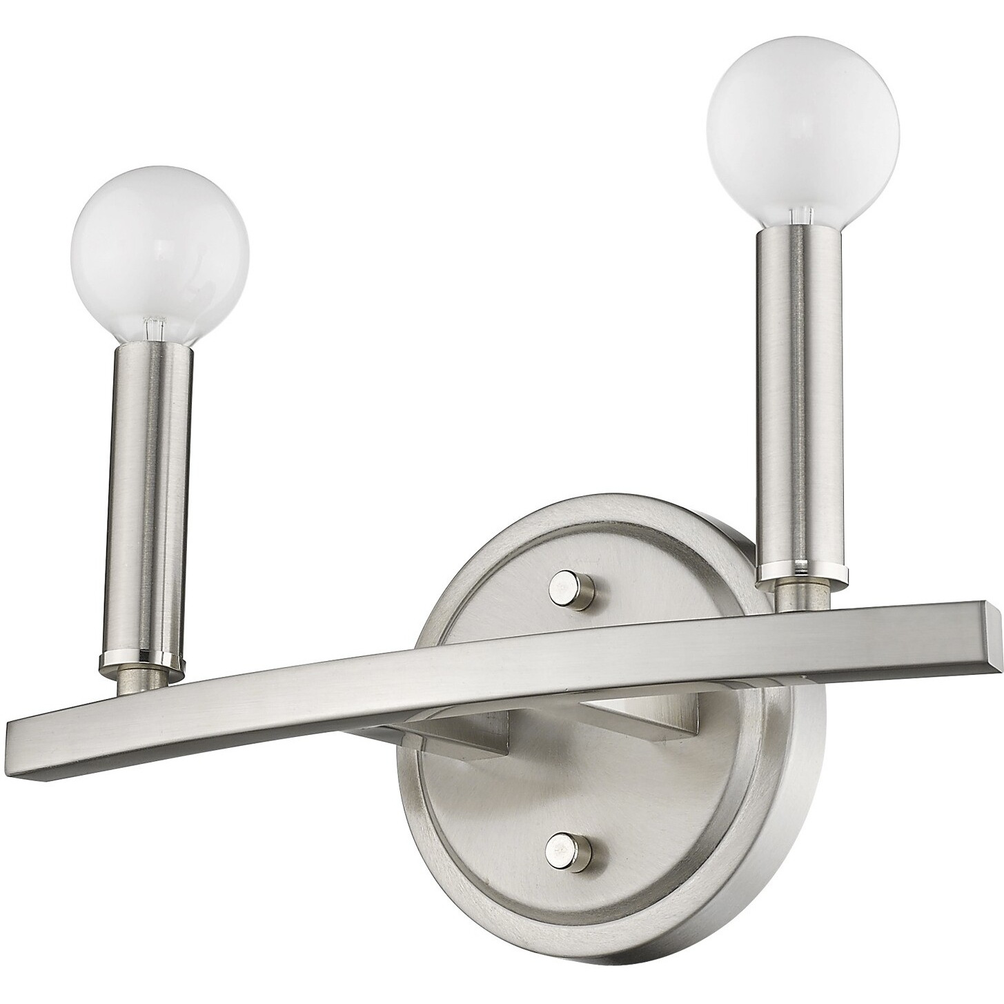 Two Light Silver Wall Sconce
