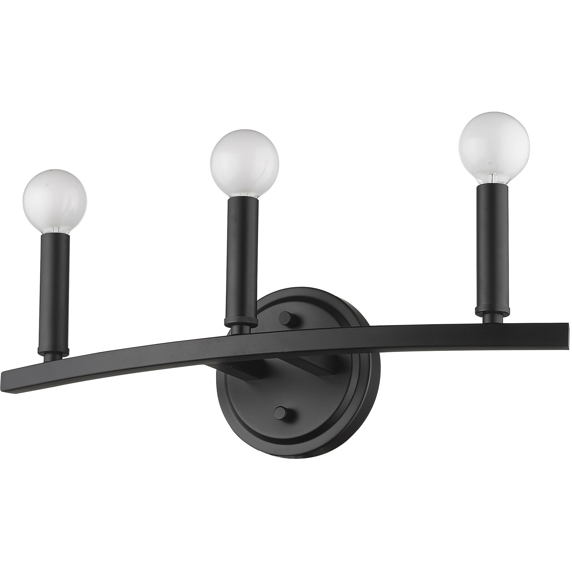 Three Light Matte Black Wall Sconce