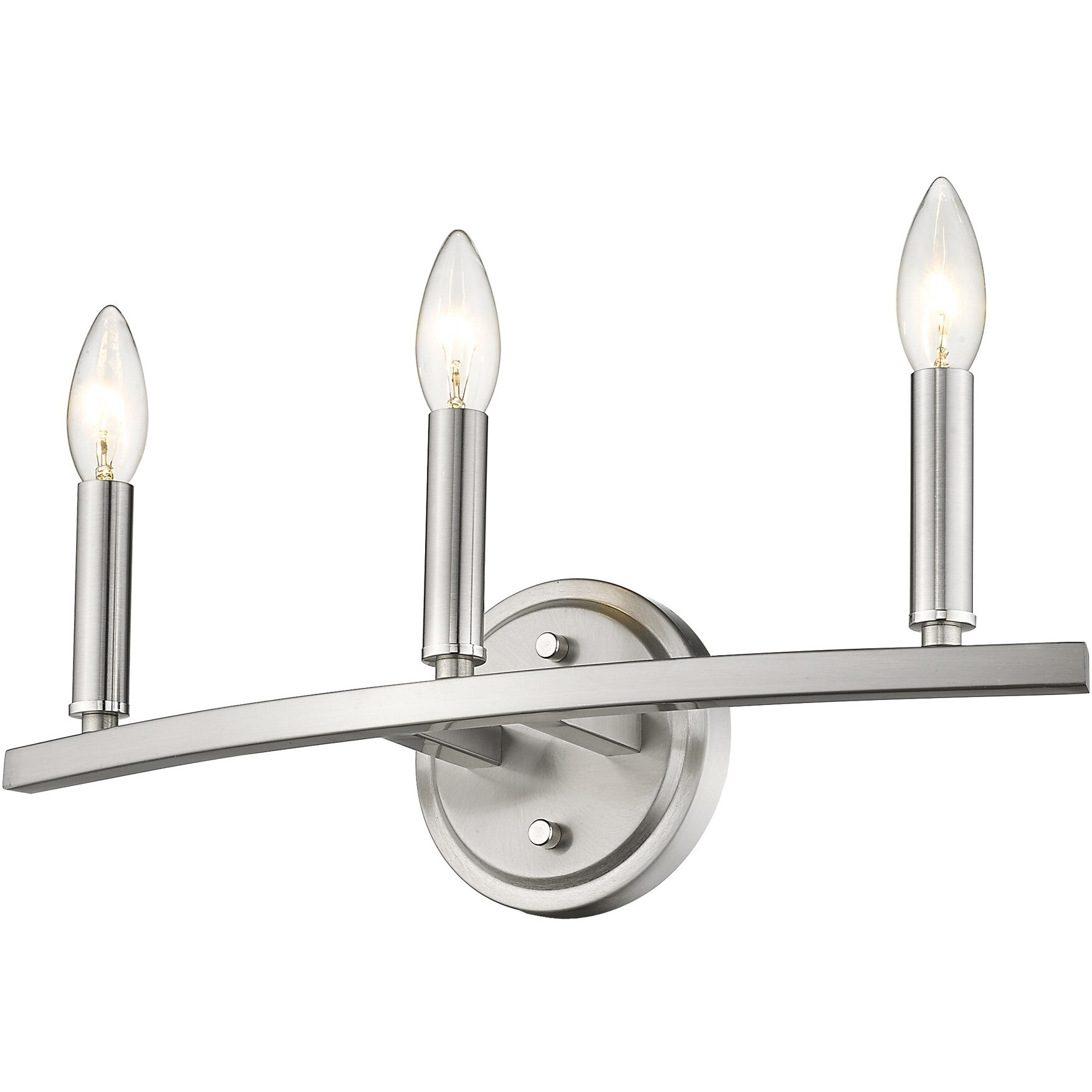 Three Light Silver Wall Sconce