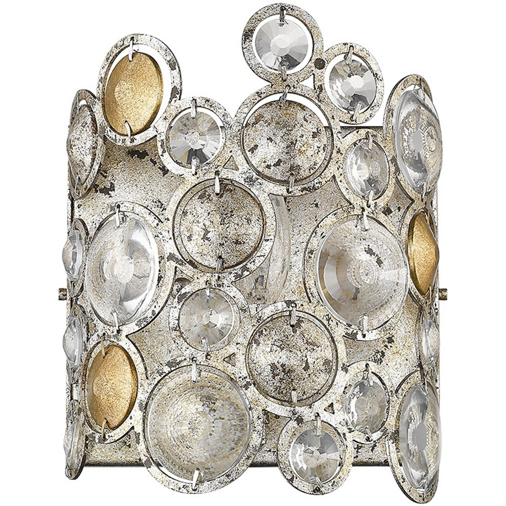Vitozzi 1-Light Antique Silver Leaf Sconce