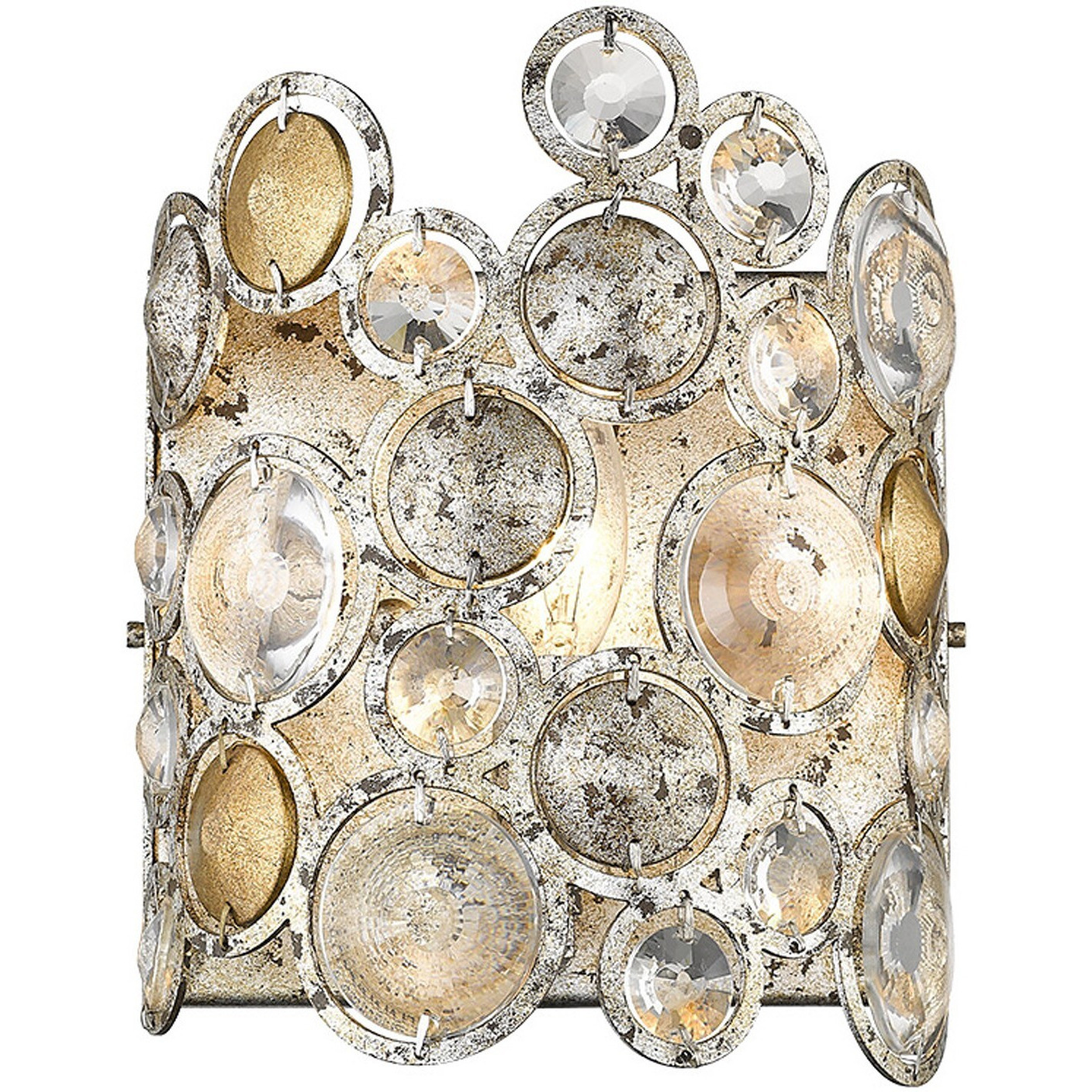 Vitozzi 1-Light Antique Silver Leaf Sconce