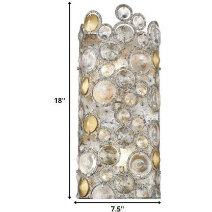 Vitozzi 2-Light Antique Silver Leaf Sconce