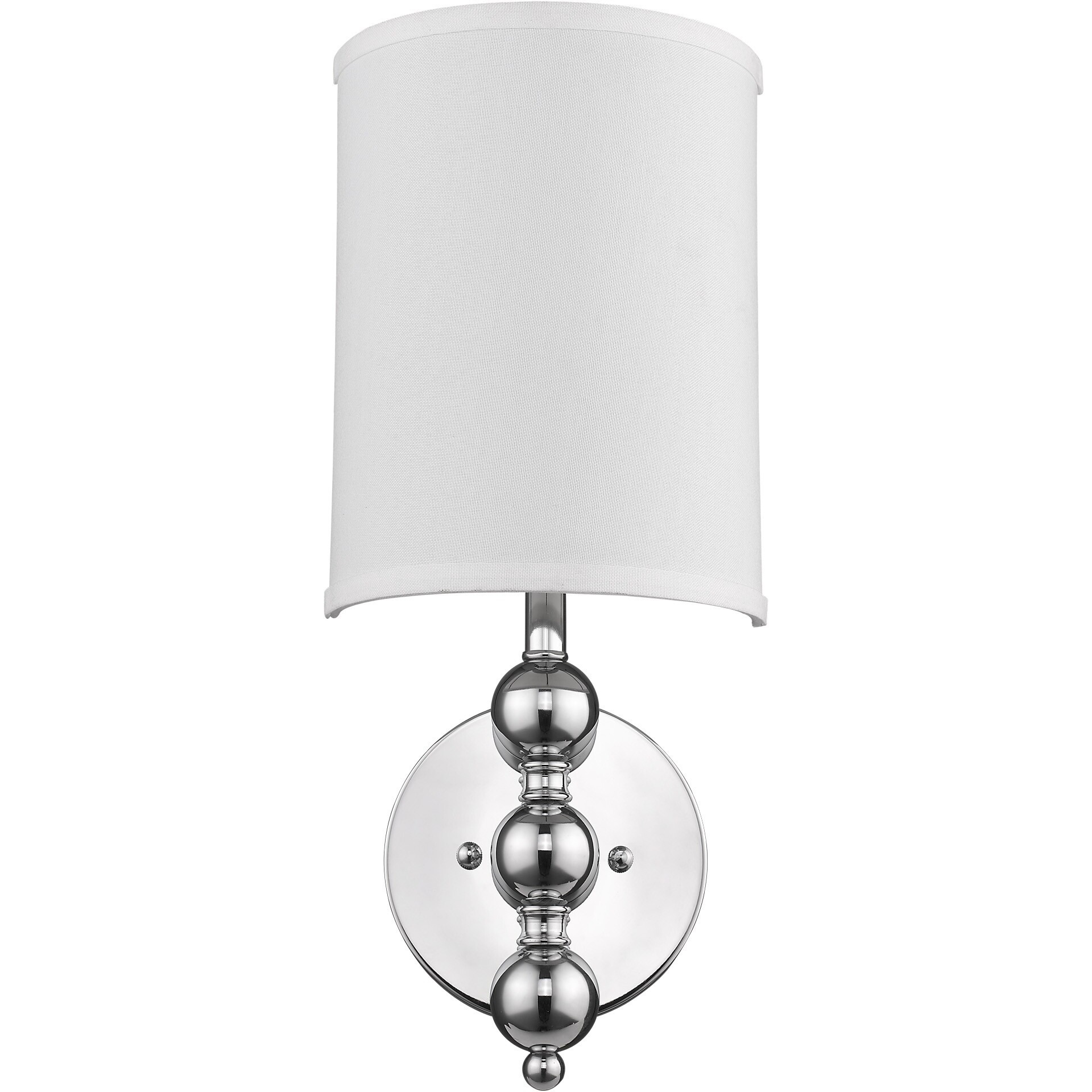 Silver Chrome Wall Light With Linen Fabric Shade