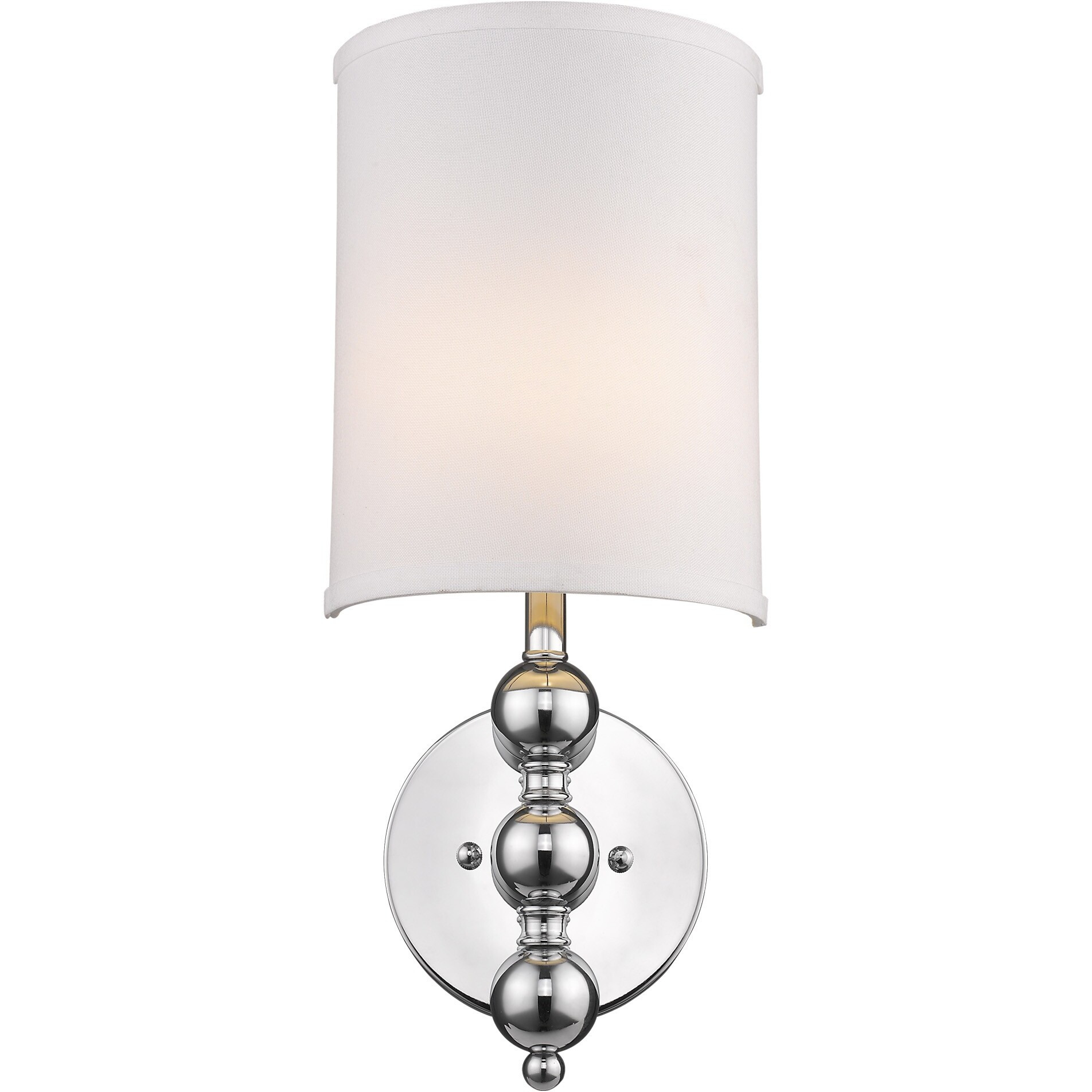 Silver Chrome Wall Light With Linen Fabric Shade