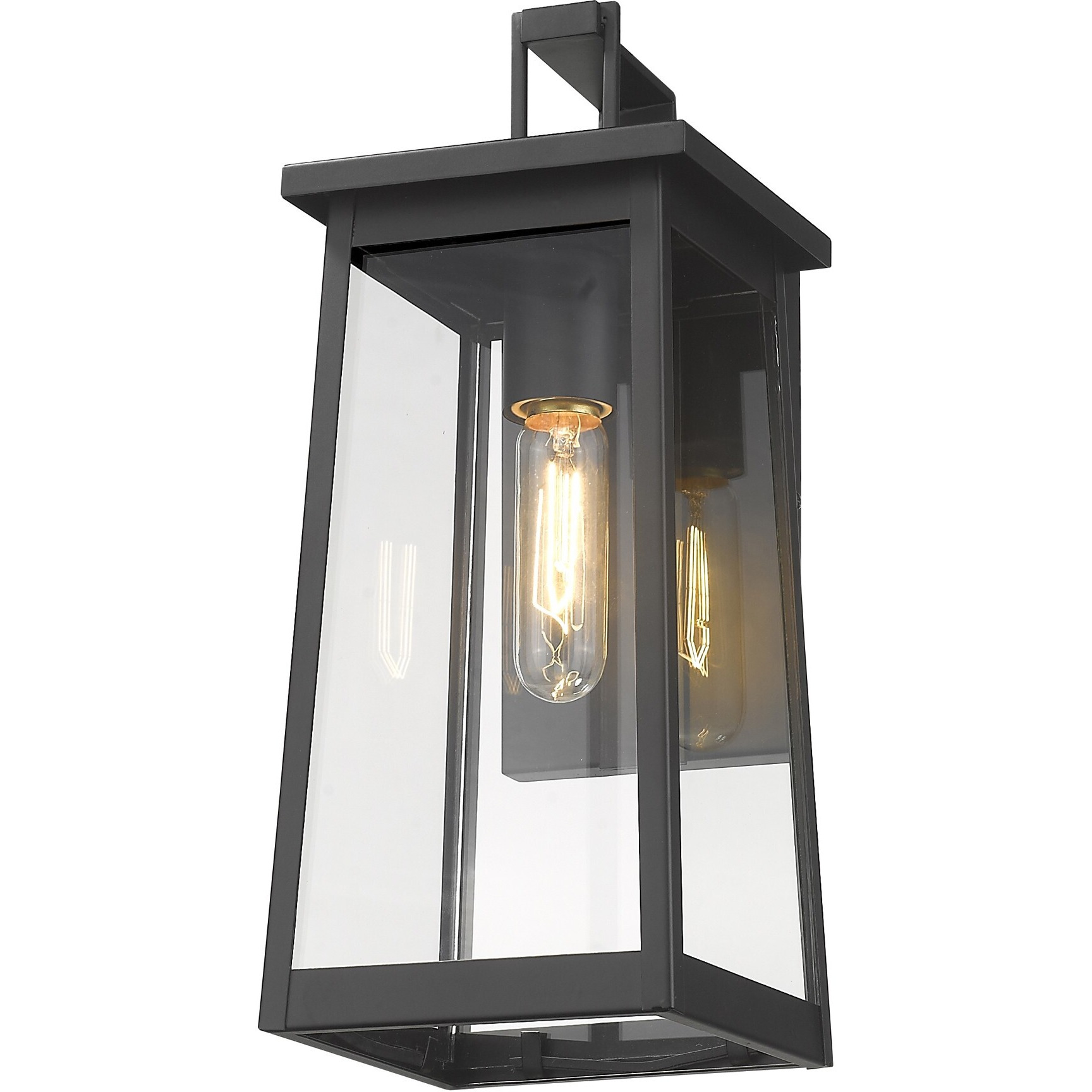 Black Contempo Elongated Outdoor Wall Light